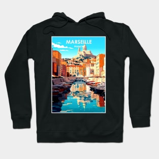 Marseille France Vintage Travel and Tourism Advertising Print Hoodie